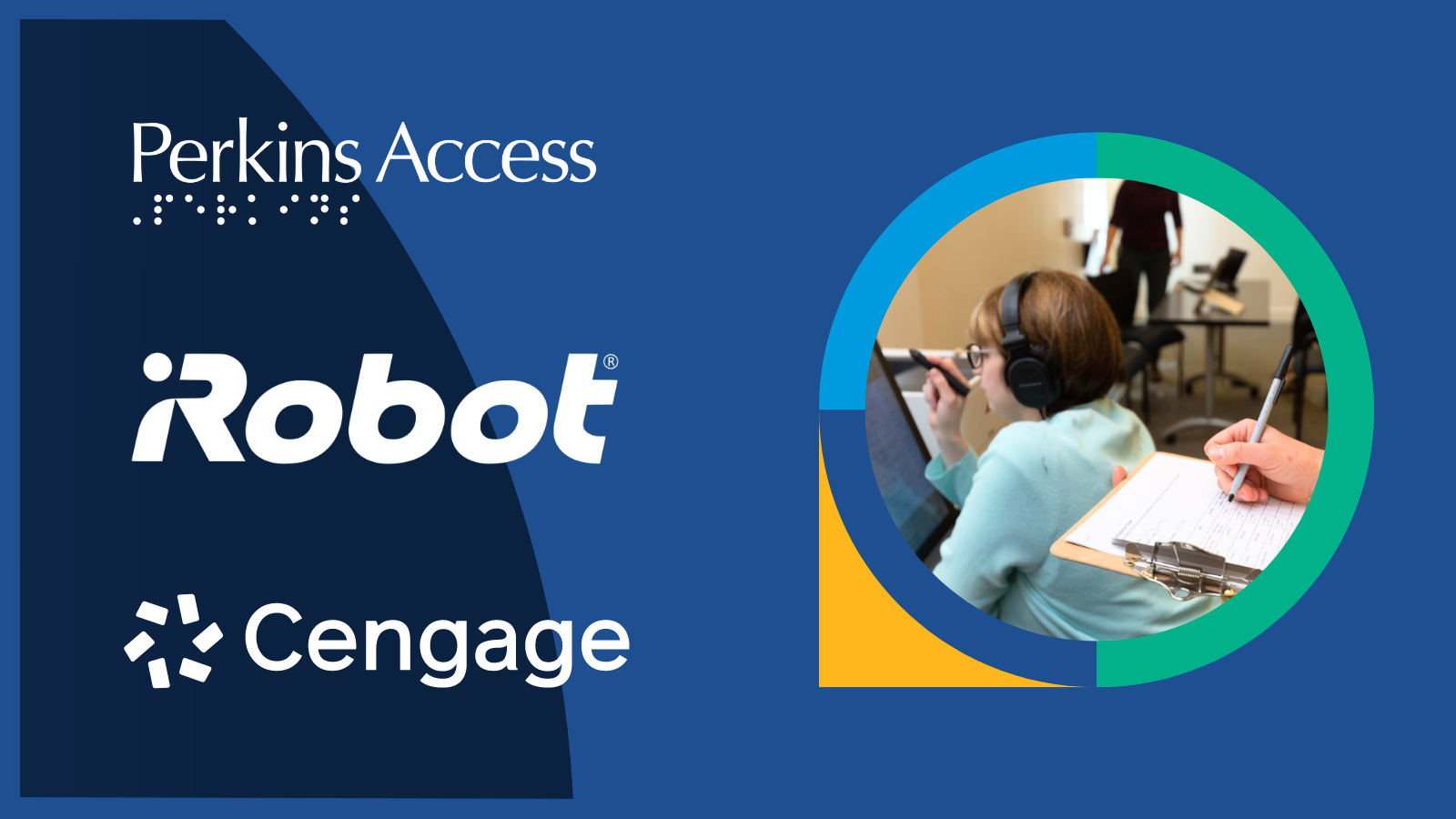 iRobot, Perkins Access and Cengage logos.